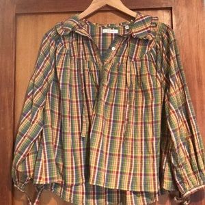 Doen rainbow plaid top